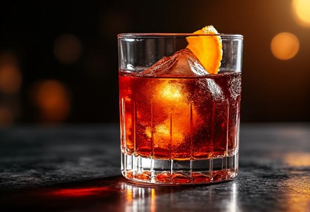 Cocktail Negroni classique dans un verre à old fashioned